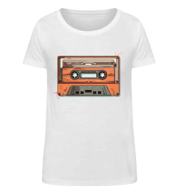 Retro Kassette auf T-Shirt - Damen Organic Shirt-3