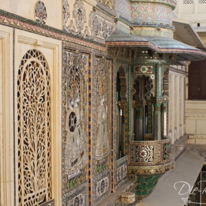 Verzierter City-Palace in Udaipur Außenfassade des City Palace