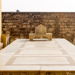 Ein kleiner Thron im Meherangarh Fort Kleiner Thron in der Meherangarh Festung