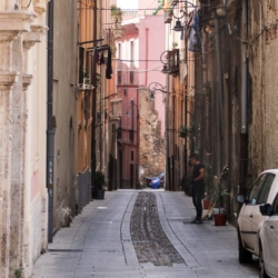Gasse in Cagliari auf Sardinien - Shop