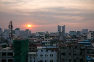 Sonnenuntergang über Phnom Penh